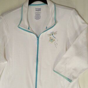 Basic Editions Woman, *White Zip Up Top, 2X